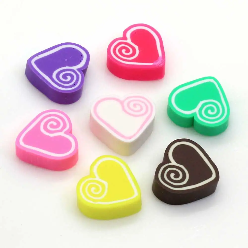 

Assorted Color Polymer Clay Heart Sprinkles Valentines Day Polymer Clay Charms Lovely Heart Nail Art Slices
