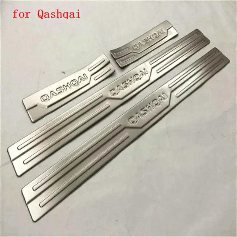 

4PCS Accessories Door Sill Scuff Plate Guard Stainless Door Sills Protector Sticker For Nissan Qashqai J11 2016-2020 Car Styling
