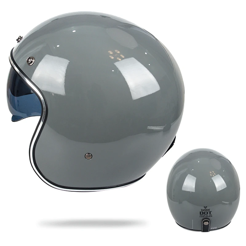 

Винтажный мотоциклетный шлем из АБС-пластика, открытое лицо, 3/4 линза шлема, внутренний козырек, унисекс, скутер, Мотогонки