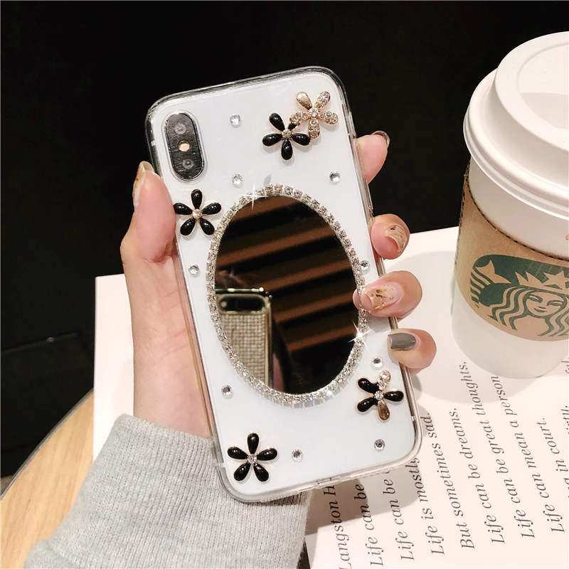 С украшением в виде кристаллов с цветами из стразов чехол для телефона samsung Galaxy J6