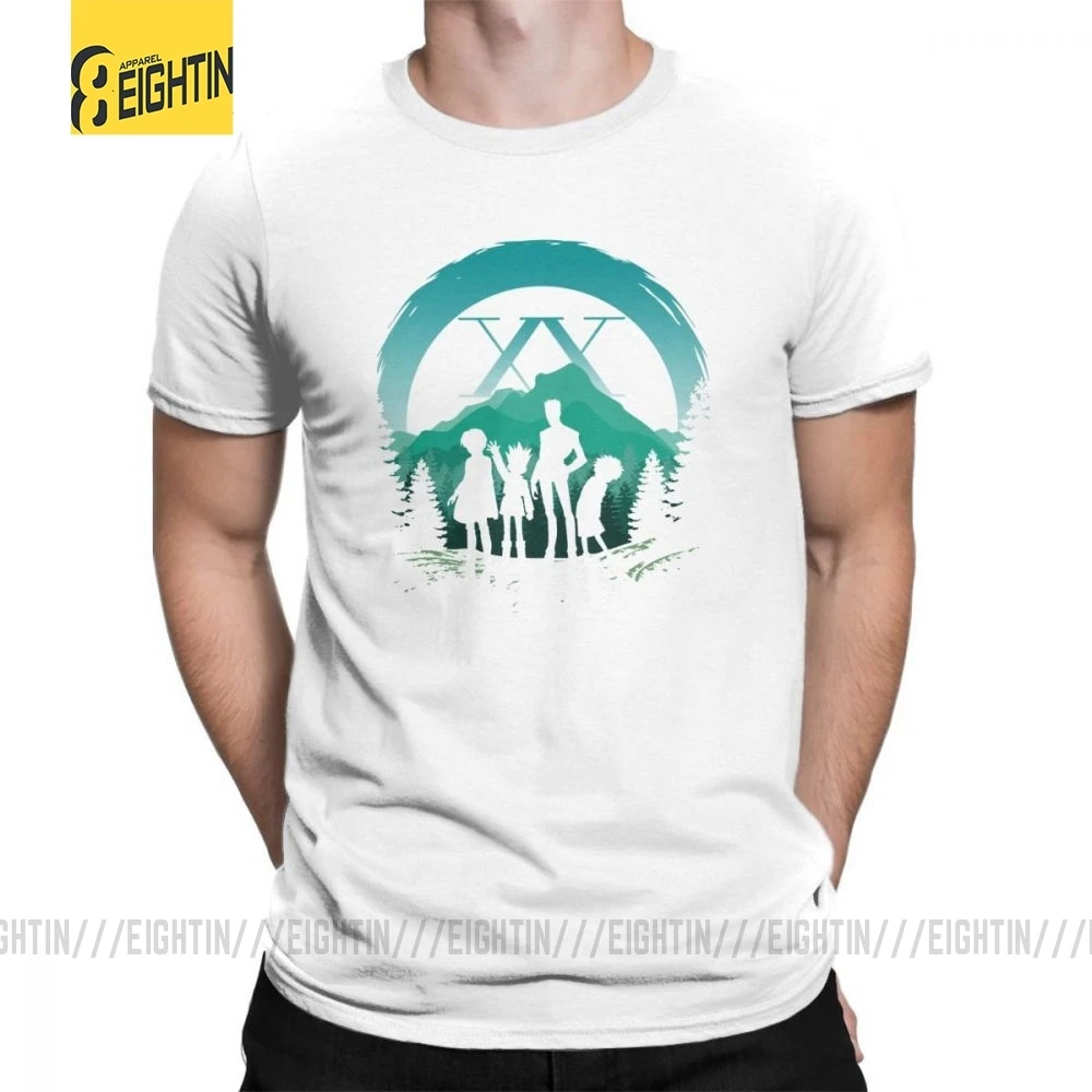 Hunter X Hunter T-Shirts Team Japanese Purified Cotton Novelty Tee Shirts Short-Sleeve T Shirt Male Simple Stylish Comic Plus - Цвет: Белый