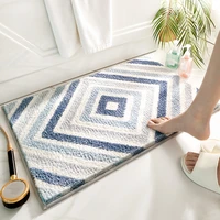 household bedroom door mat simple geometric soft thick fluff washable non slip bathroom carpet toilet absorbent foot mat