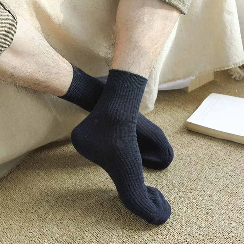 2019 осенне зимние повседневные мужские носки средней длины носок однотонного