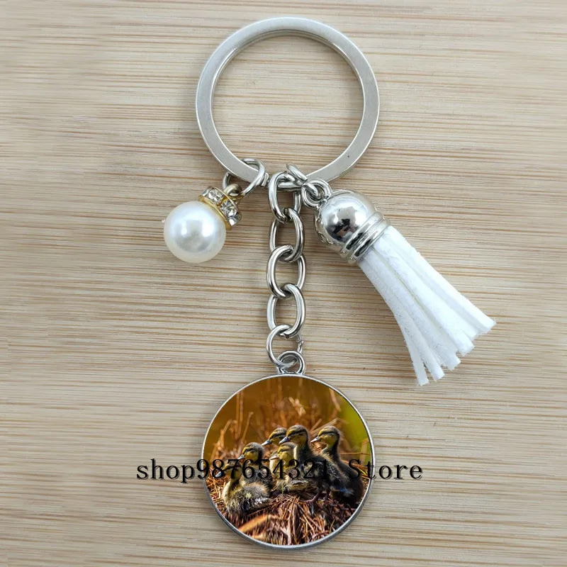 Новый милый брелок для ключей с утенком кисточкой детский школьный подвеской