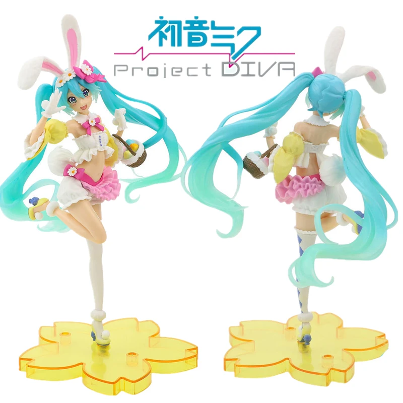

20CM Hatsune Miku Anime Doll Spring Bunny Ears Boutique Kawaii Handmade Beautiful Girl Decoration Doll Model Toy Gift