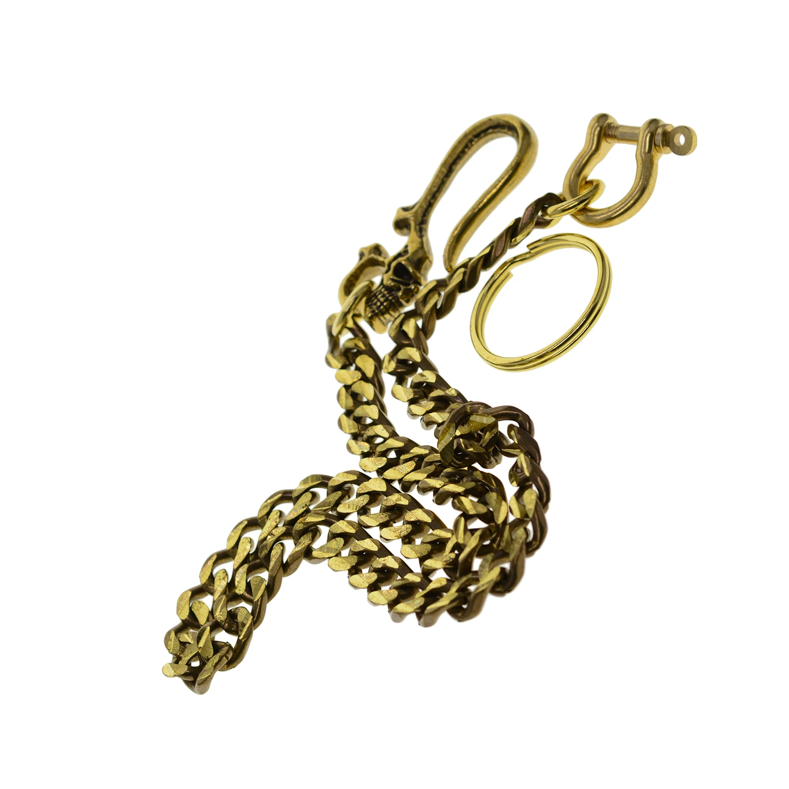 Латунные кубинские звенья кошелек джинсовые брюки байкерские цепи D-скоба