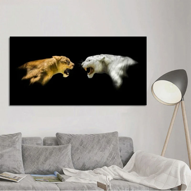 

Современный постер с изображением животных, дикая Ростовая леопардовая гепарда, черно-белая абстрактная Настенная картина, Картина на холс...