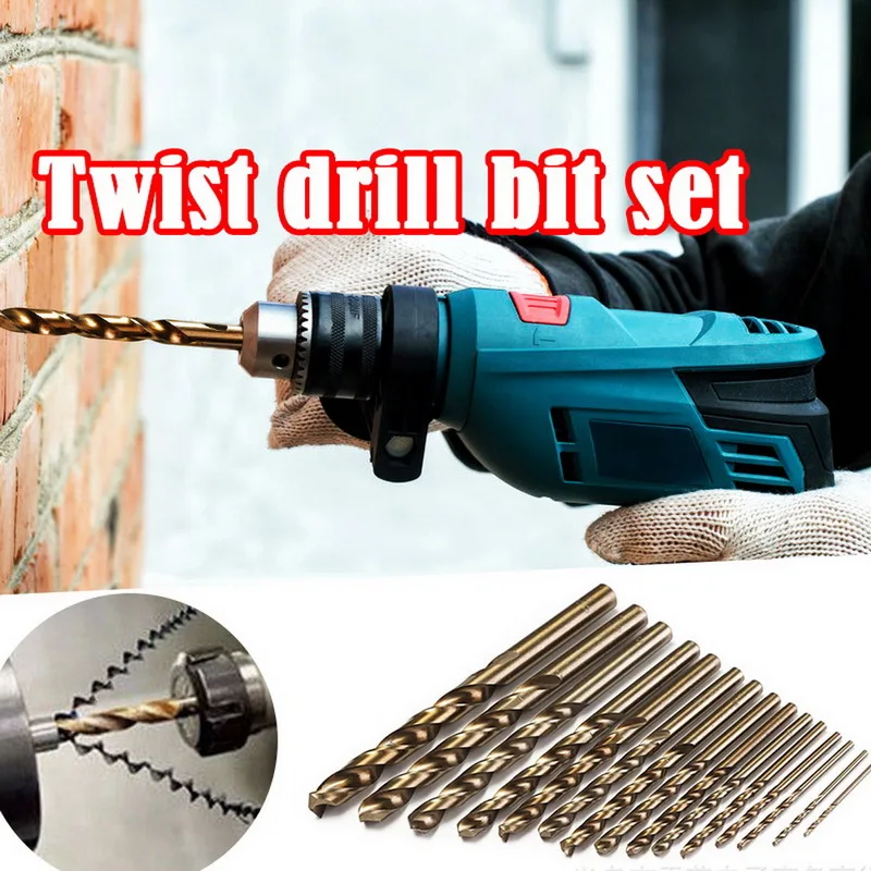 

15pcs Cobalt Drill Bits For Metal Wood Working M35 HSS Co Steel Straight Shank 1.5-10mm Twist Drill Bit Power Tools Drillforce
