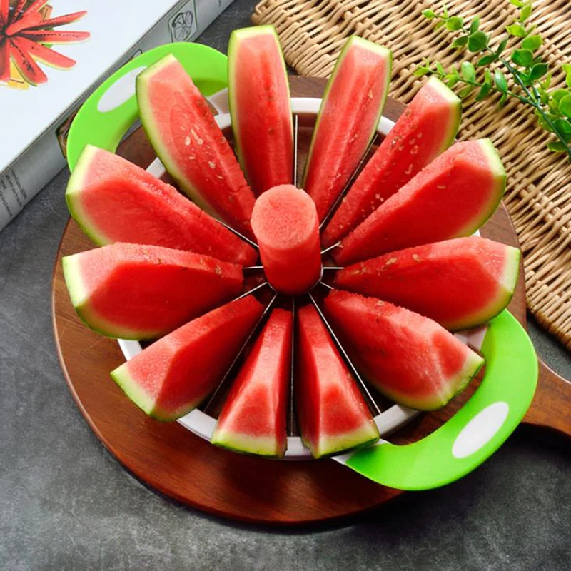 

Watermelon Slicer Stainless Steel Melon Cutter Large Size Sliced Cantaloupe Slicer Fruit Divider Kitchen Cutting Tool