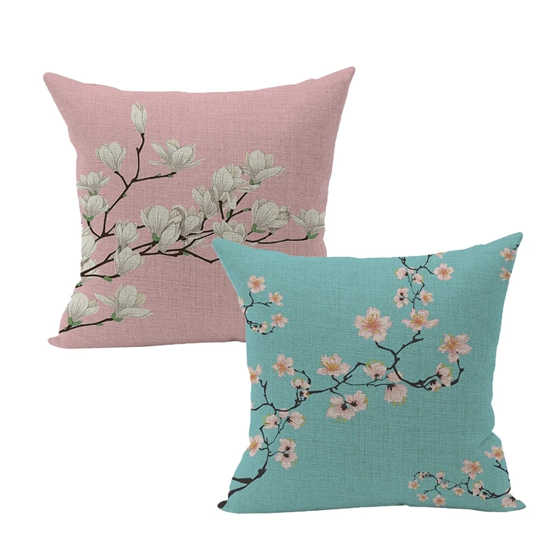 

New Pillow Cover Holiday Atmosphere Vintage Retro Flax Waist Throw Pillow Case Cushion Cover Home Sofa Decor 2Pcs