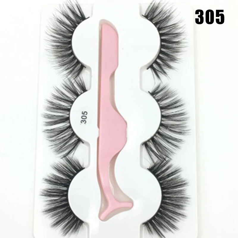 Оптовая продажа 3D поддельные ресницы длинные природа пушистый объем крест