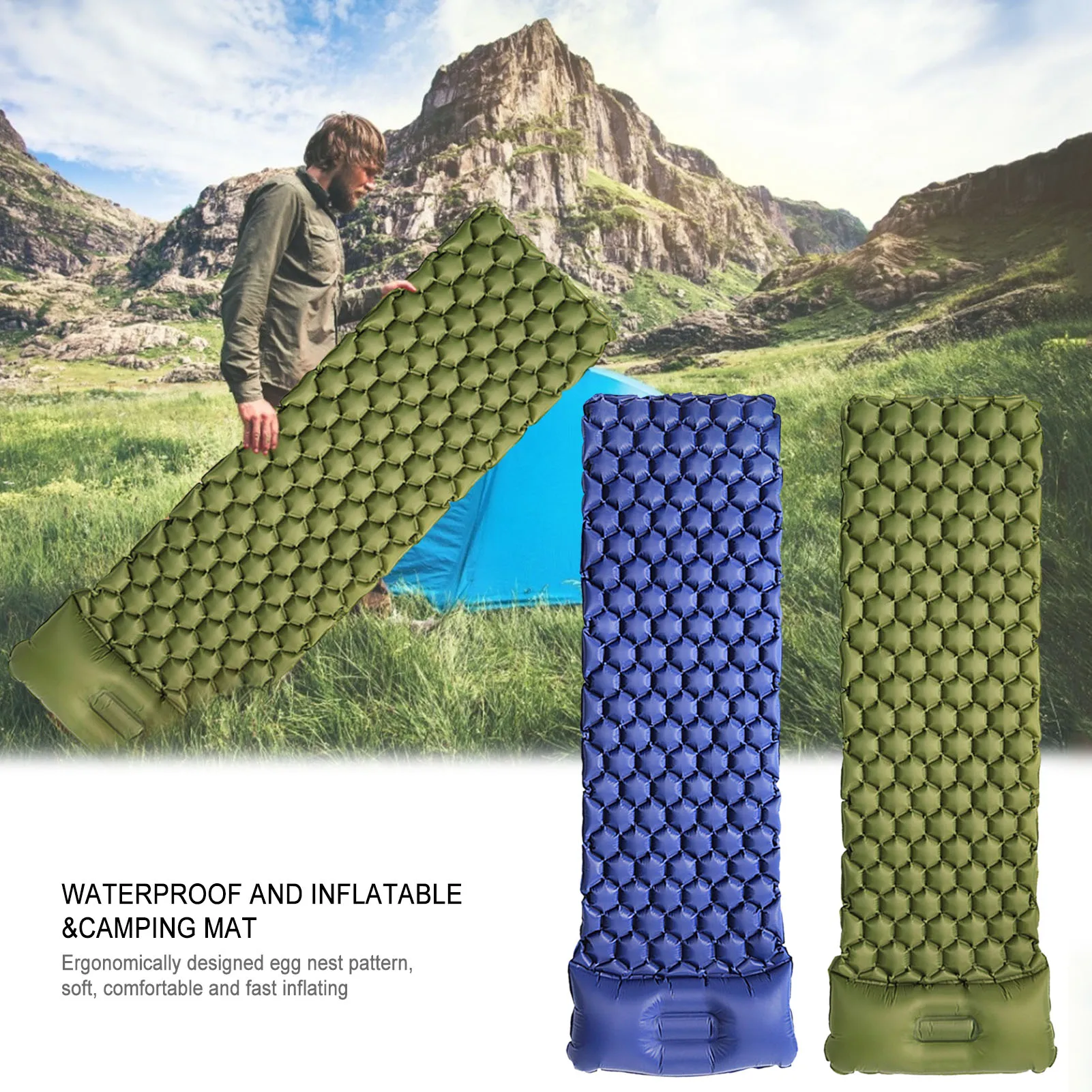 

Backpacking Sleeping Pad Cushion Inflatable Camping Mat Mattress Durable Insulated Sleeping Mat Moisture-proof ​Air Bed Mat