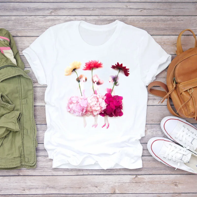 

T Graphic Female Tee T-Shirt Womens T-shirts Mom Girl Mom Life Kawaii 90s Floral Ladies Lady Floral Women Print Ladies Top