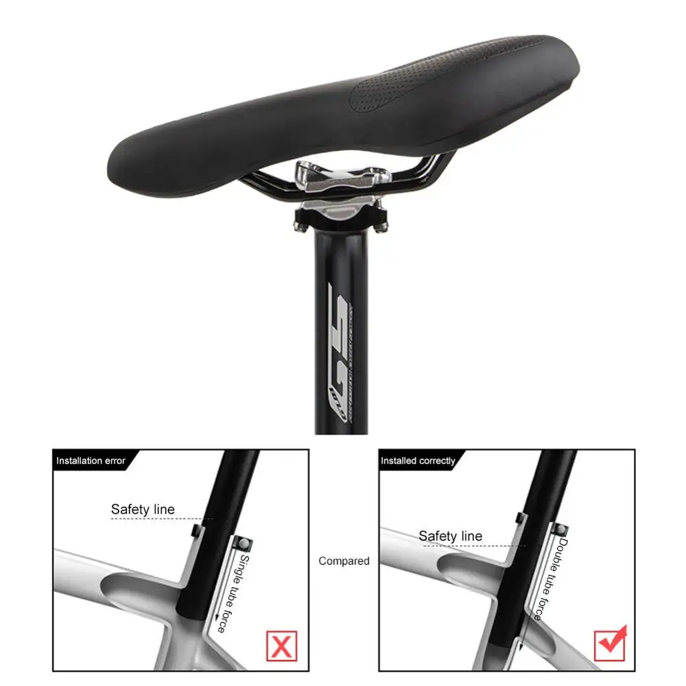 

Bike Seat Post Lightweight Aluminum Alloy Bike Seatpost for MTB Road Bike Folding Bike BMX 27.2/31.6 385mm Black