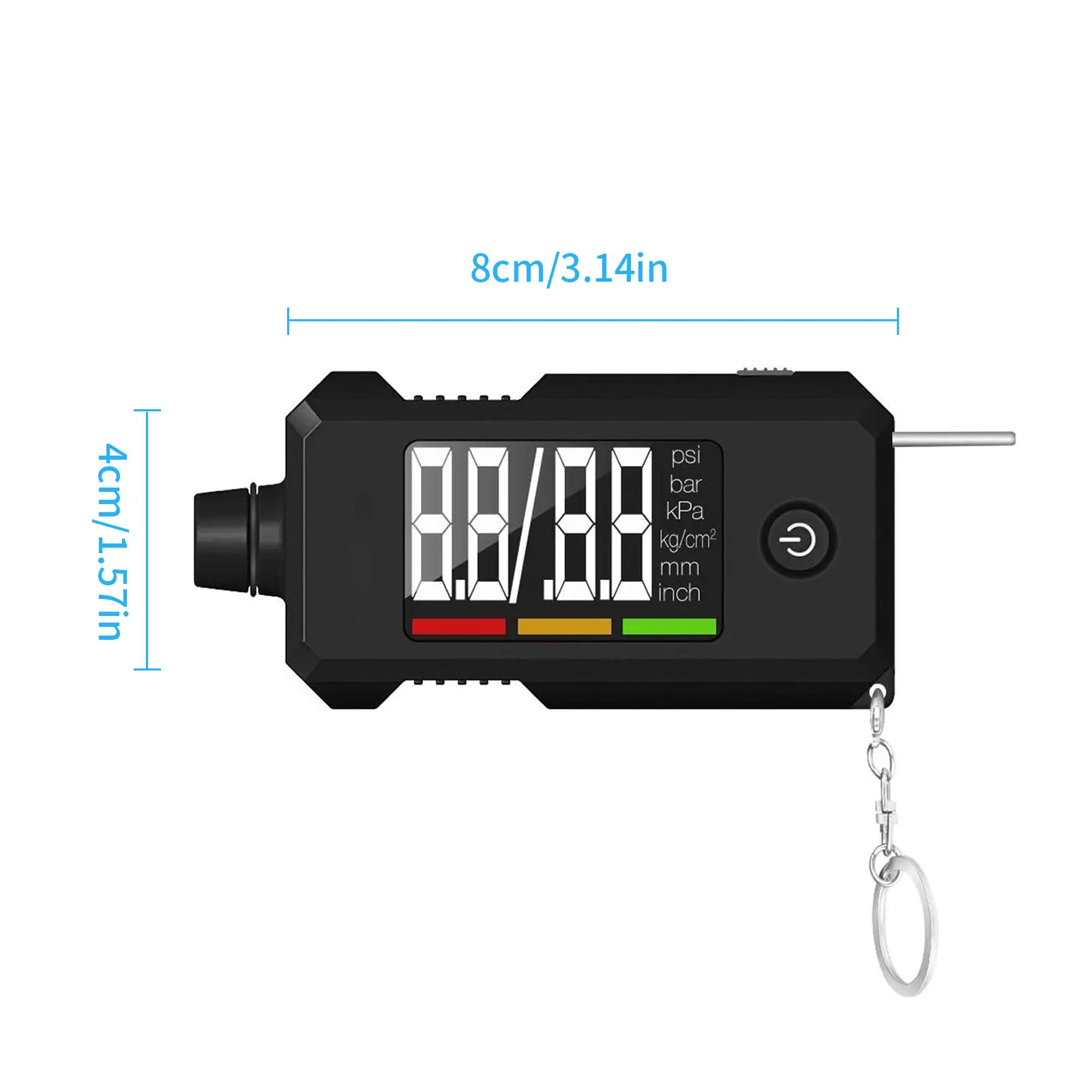 

Tyre Pressure Gauge And Tread Depth Gauge 2-in-1 Digital Tire Gauge With Key Chain For Cars SUV Trucks And Most Vehicles