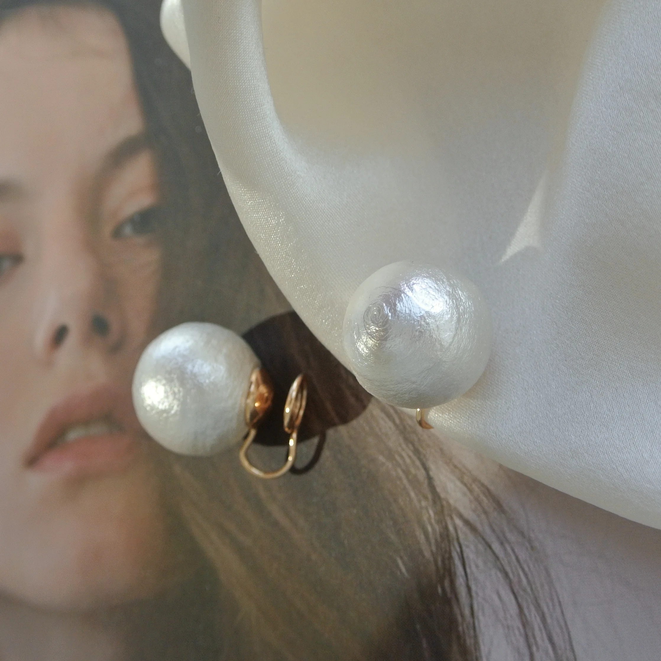 

Big Pearl Ear Clip Without Pierced Female Mosquito Coil Ear Clips and Ear Studs Earrings Fairy Super Fairy Clip on Earrings