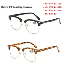 Очки для дальнозоркости TR90, очки для чтения для женщин и мужчин, очки для чтения с полуободковой оправой, очки для чтения в стиле ретро + 75.125.175.225.275.