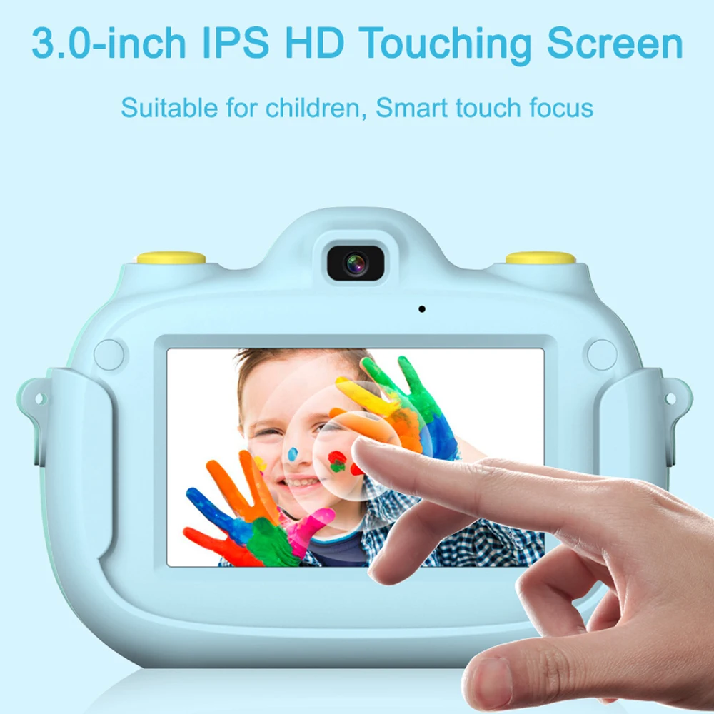 Милая цифровая фотокамера игрушки для детей 3-дюймовый HD экран перезаряжаемая