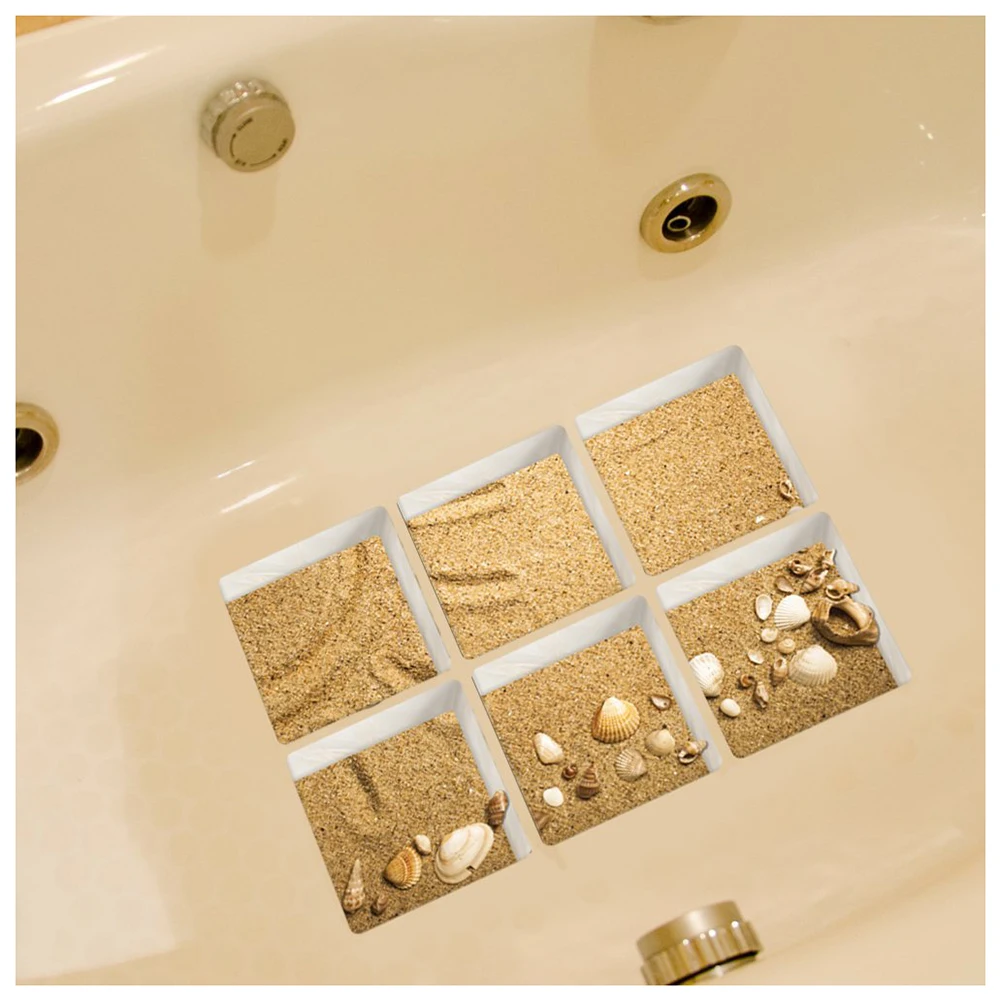 Пилинг и палка Нескользящие ПВХ наклейки для ванной аппликации ракушки на песок