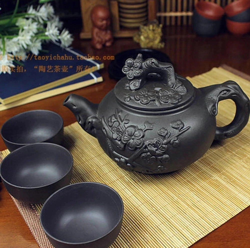 

Женский чайный горшок из китайского фарфора Yixing Zisha, чайный горшок 400 мл + 3 чашки 60 мл, стандартный чайный набор, чайные горшки, керамический ч...