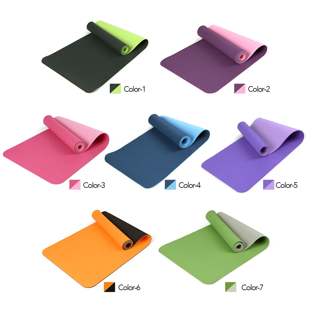 Двухцветный фитнес Коврик для упражнений похудения нескользящий коврик йоги