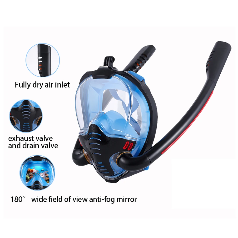 

Snorkeling Mask Double Tube Diving Mask Adults Kid Swimming Mask Diving Goggles Self Contained Underwater Breathing Apparatus