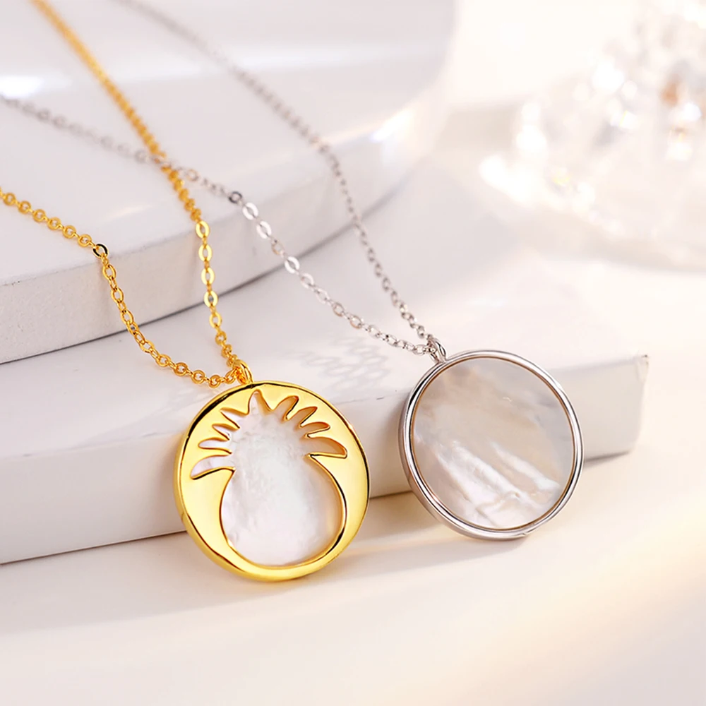 

YiYan 925 Sterling Silver Shell Pineapple Pendant Necklace for Women Fashion Fine Jewelry Gift