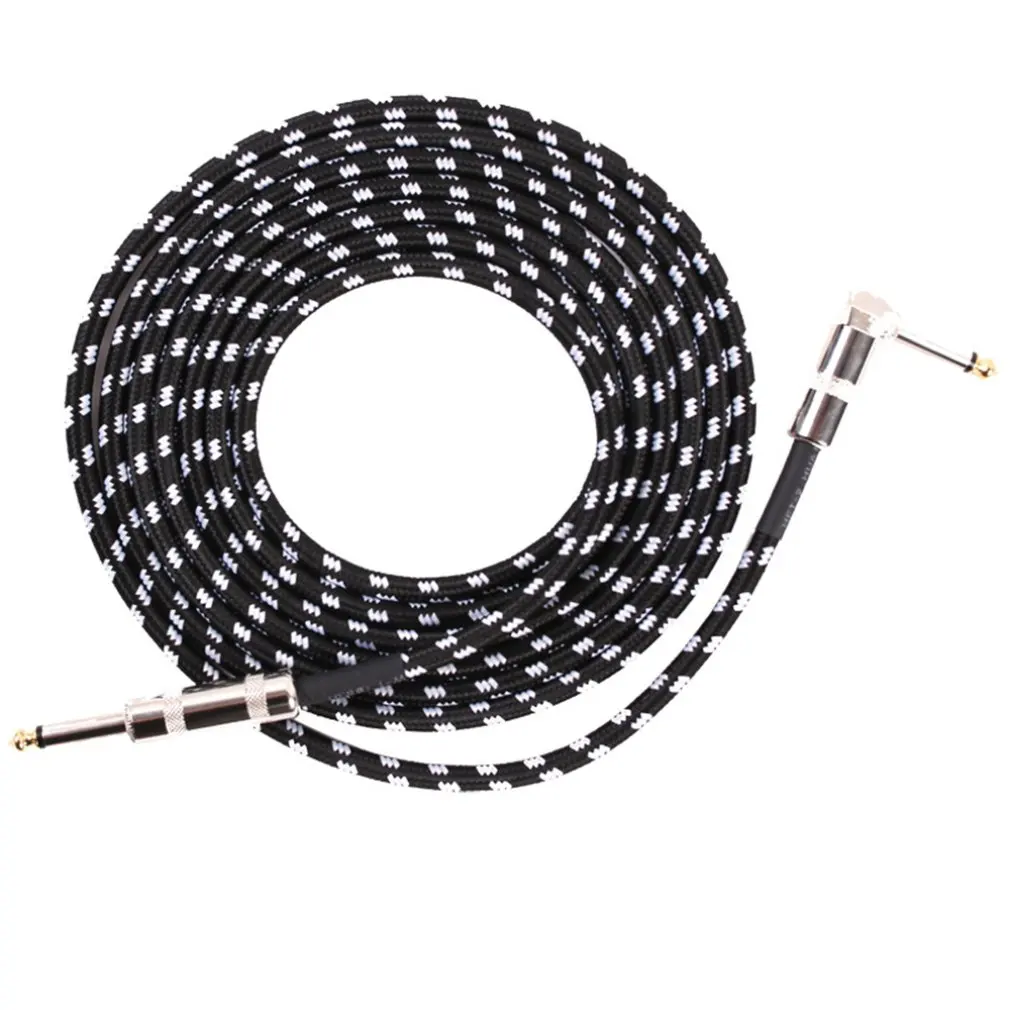 

Audio performance electric guitar cable 3 meters 6 meters braided 6.35 musical instrument elbow guitar cable