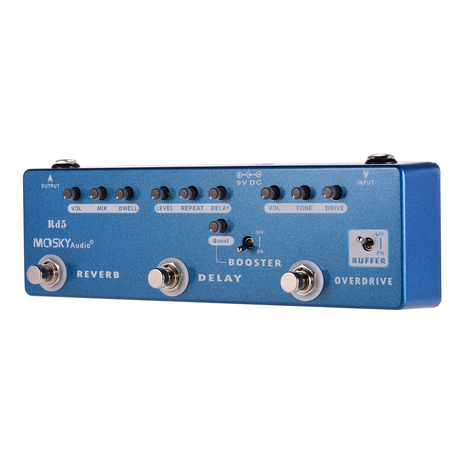 MOSKY RD5 5 в 1 гитары мульти педали эффектов реверберации + задержка Booster Overdrive буфера