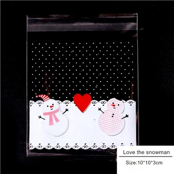 CUTE 30 D& P 100 шт 10X10+ 3 см Рождество День печенье конфеты упаковка хлеба самоклеющаяся пластиковая подарочная сумка выпечки пакет милая сумка - Цвет: CUTE 30