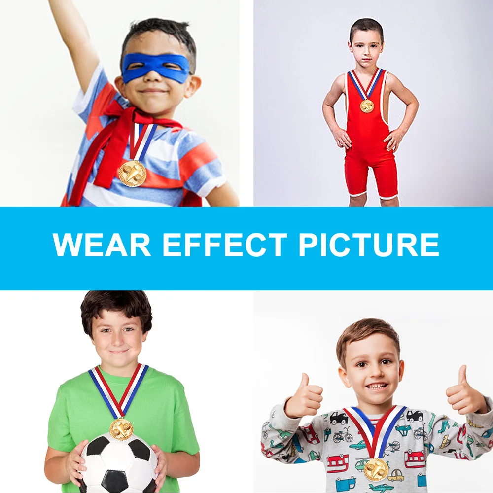 

10PCS Creative Award Medals Universal Metal Medals with Lanyard for Sports Academics Competition Cheerleading (Gold Medal)