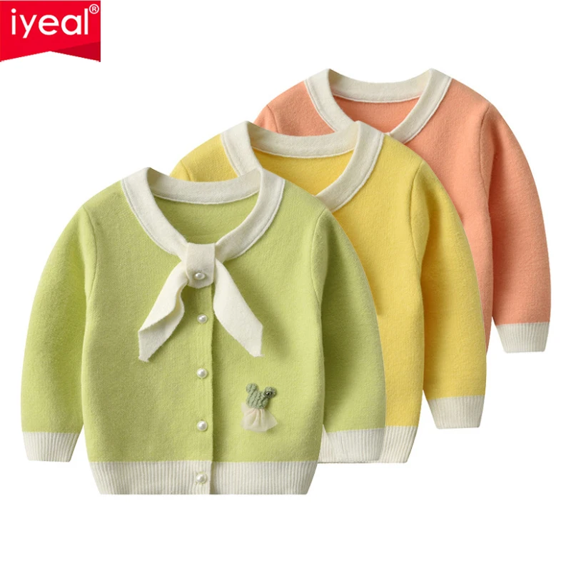 Осенний милый свитер для маленьких девочек IYEAL детский топ принцессы с длинным