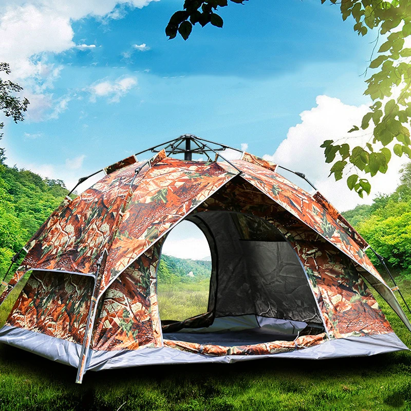 Автоматическая 4 человека всплывающая камуфляжная палатка Сверхлегкая Большая