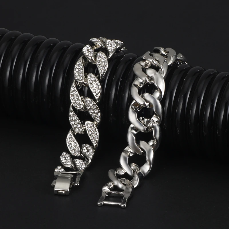 Bling Iced Out кубинское звено браслет ожерелье Мужская мода персонализированные перо подарок колье из горного хрусталя Набор хип хоп ювелирные изделия