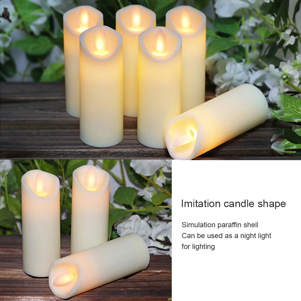6 шт. светодиодные беспламенные Свечи пластиковая стойка мерцающие свечи на