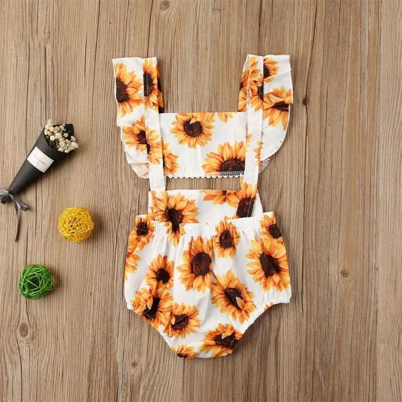 

Newborn Baby Girl Sleeveless Romper Jumpsuit Bodysuit Overall Sunsuit Summer