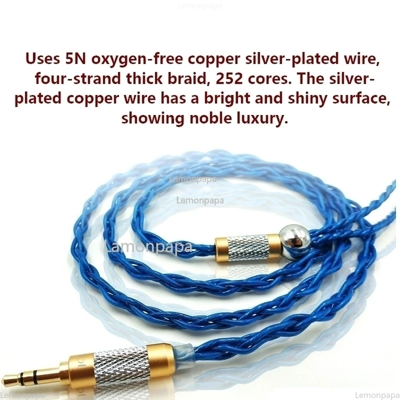 

3.5mm 5N Silver Plated Earphone Cable Mmcx 0.78mm 0.75mm 2pin Replacement HiFi Upgrate Headphone Cable for Shure Kz TRN QDC