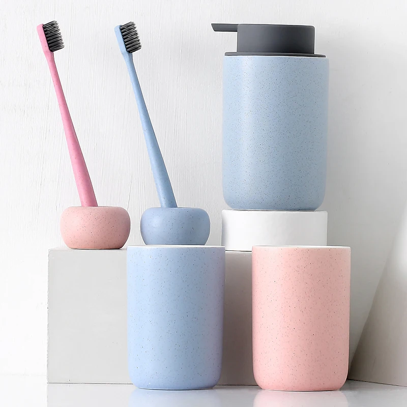 

Ceramic Sanitary Ware 4/5/6-Piece Bathroom Supplies Set Toilet Wash Set Sanitary Ware Household Ceramic Bathroom Mouthwash Cup