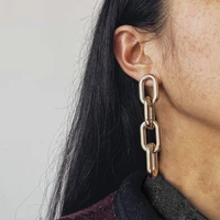 1pair fashion bohemian punk earrings jewelry big hollow geometric earrings best gift for women girl e054