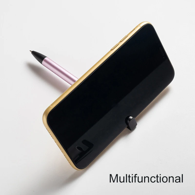 free engraving logo metal neutral ballpoint pen mobile phone bracket pen signature advertising pen school business office gift free global shipping