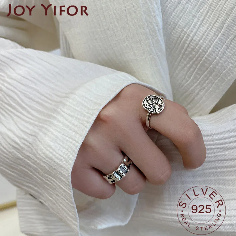 

Женское Винтажное кольцо из серебра 925 пробы, с круглой подвеской