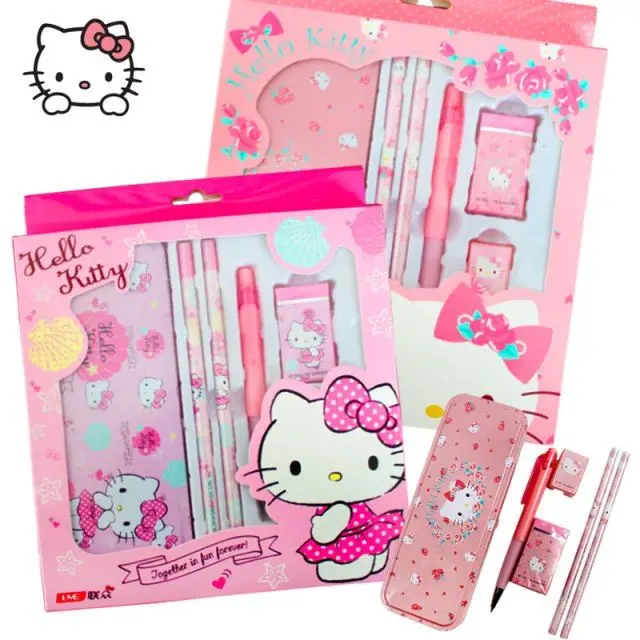 

Hello Kitty Stationery Set Pencil Box Student School Supplies Stationery Set