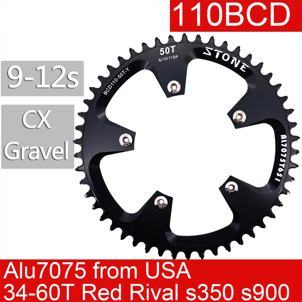 

Chain ring Round 110 BCD for force red rival s350 s900 36 38 40 42 46 48 58 60T Tooth Road Bike for sram cx gravel quarq