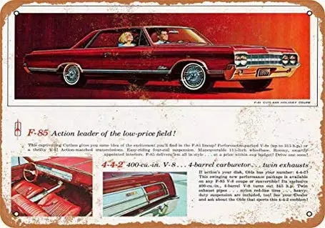 

8X 12 Metal Sign - 1965 Oldsmobile F-85 4-4-2 - Vintage Look Reproduction
