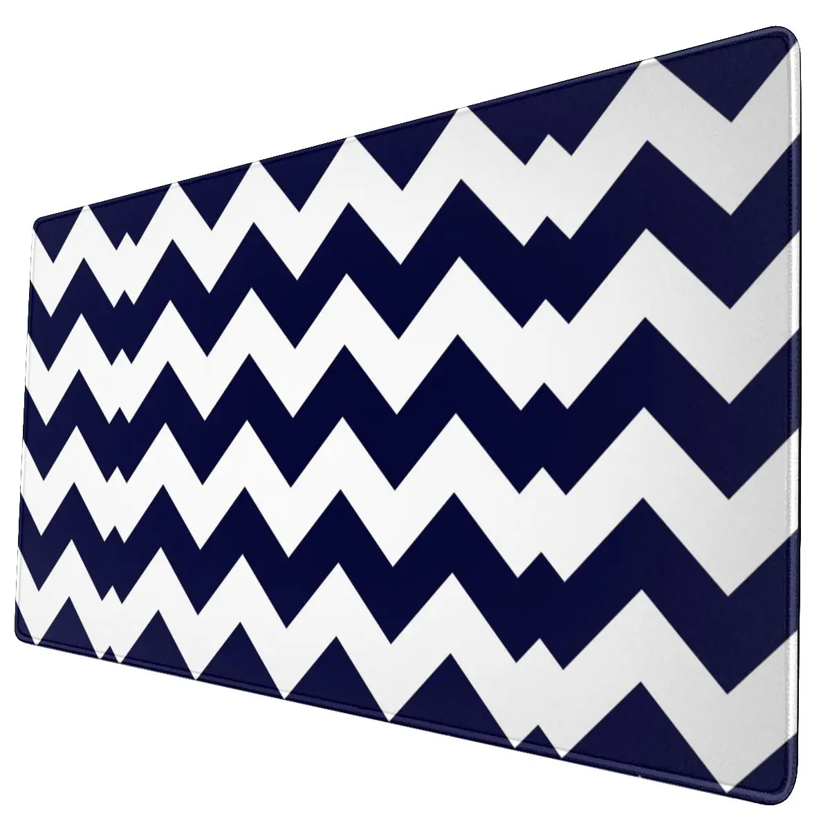 Темно-синий и белый коврик для клавиатуры мыши в полоску с шевроном большой