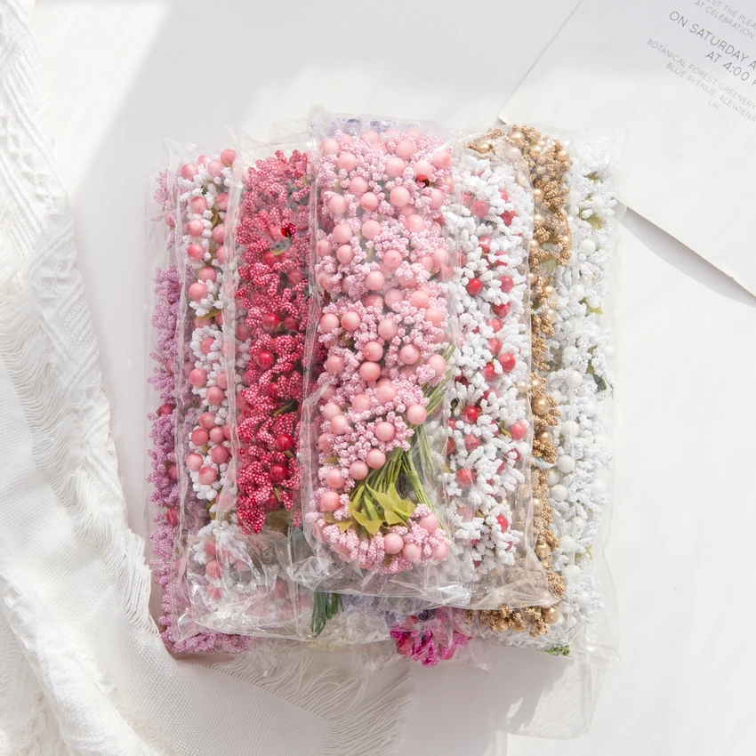 

100PCS Artificial Flowers Wholesale Foam Bud Wedding Wreaths Christmas Decorations for Home Indoor Diy Gifts Candy Box Scrapbook