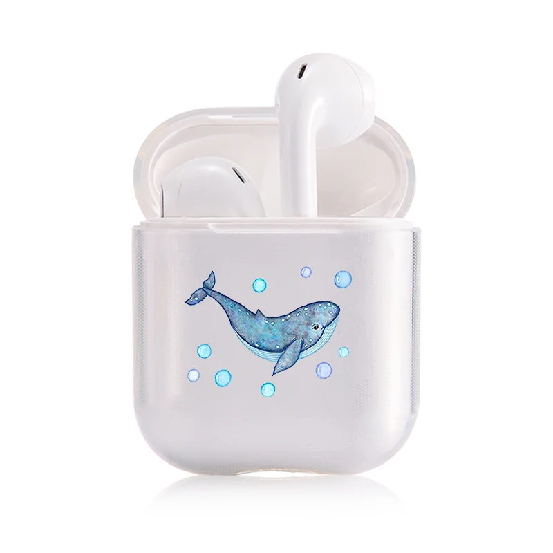 Мягкий силиконовый милый Чехол Air Pods для Apple airpods, Роскошный прозрачный чехол Airpods с рисунком морской волны, аксессуары для наушников