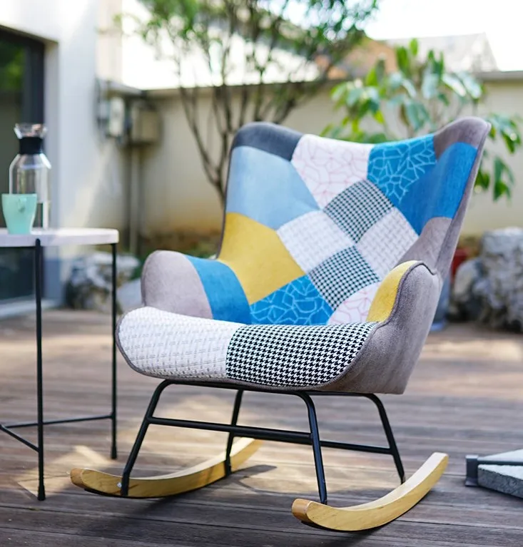 Скандинавское искусство сшитое кресло качалка для отдыха диван взрослых сна