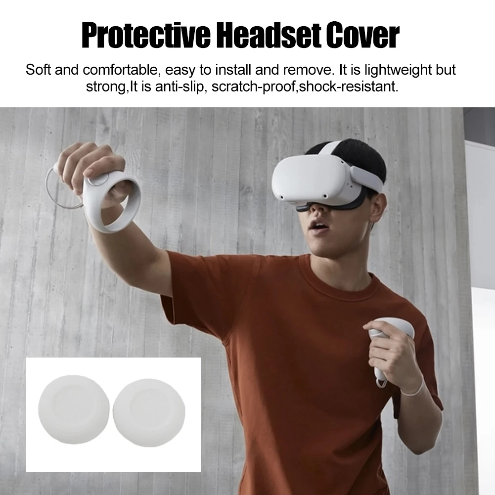 

Sweatproof Soft Facial Cushion Non Slip VR Glasses Anti Shock Controller Grip Cover Rocker Caps Scratch Proof For Oculus Quest 2