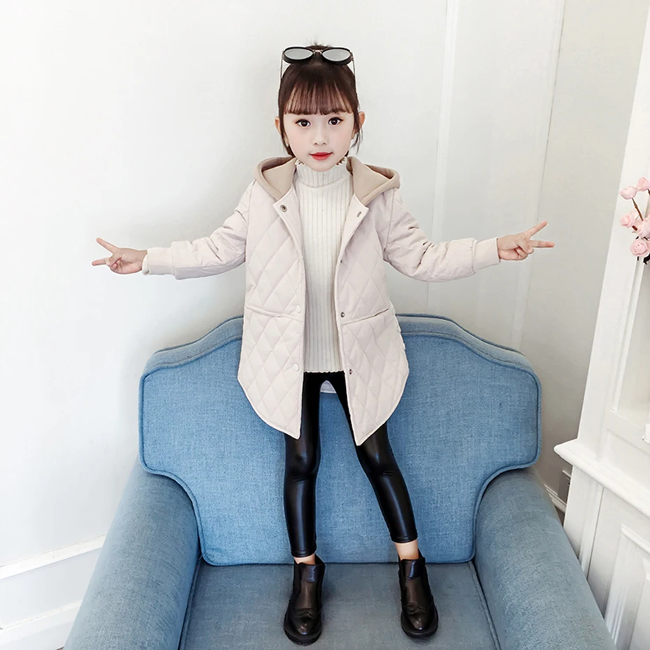 Пальто для девочек пальто с вышитыми буквами плотная теплая хлопковая куртка